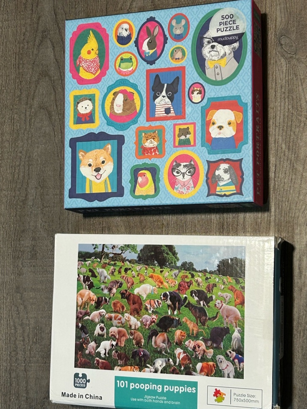 Pooping puppies and animal puzzles